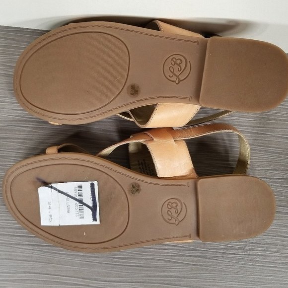 Lucky Brand Ellsona Flat Sandal, Tan Leather, Womens Size 6.5 M / 36.5 - Picture 11 of 14